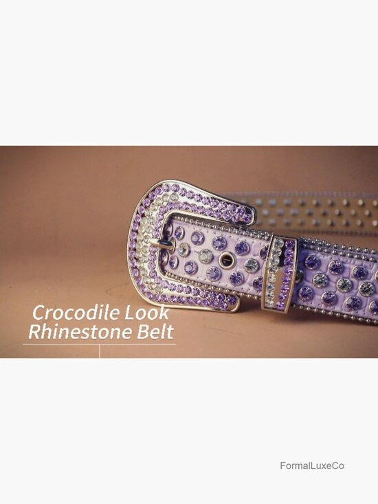 Rhinestone Studded Western Leather Belt for Jeans Cowgirl Cowboy Sparkle Belt
